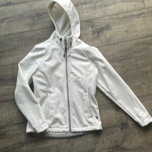 Kirkland jacket white hooded utility warm athleisure lined size Medium